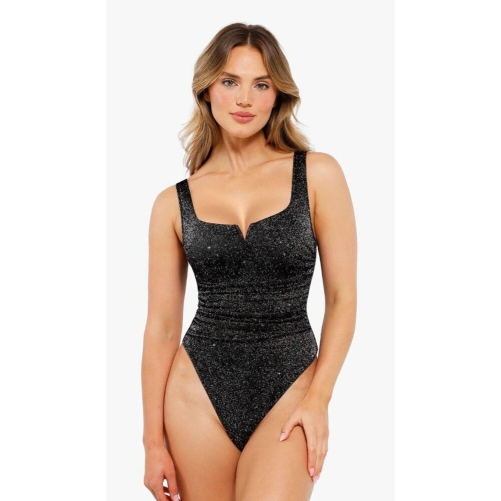 Sparkle Black Shimmer One-Piece Bodysuit